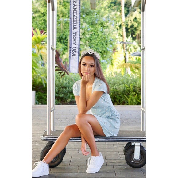 Hollister Ditsy Floral Faux Wrap Front Eye Hook Side Tie Spring Summer Dress S - Picture 2 of 7